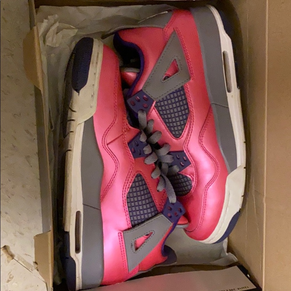Pink, purple and grey sneakers